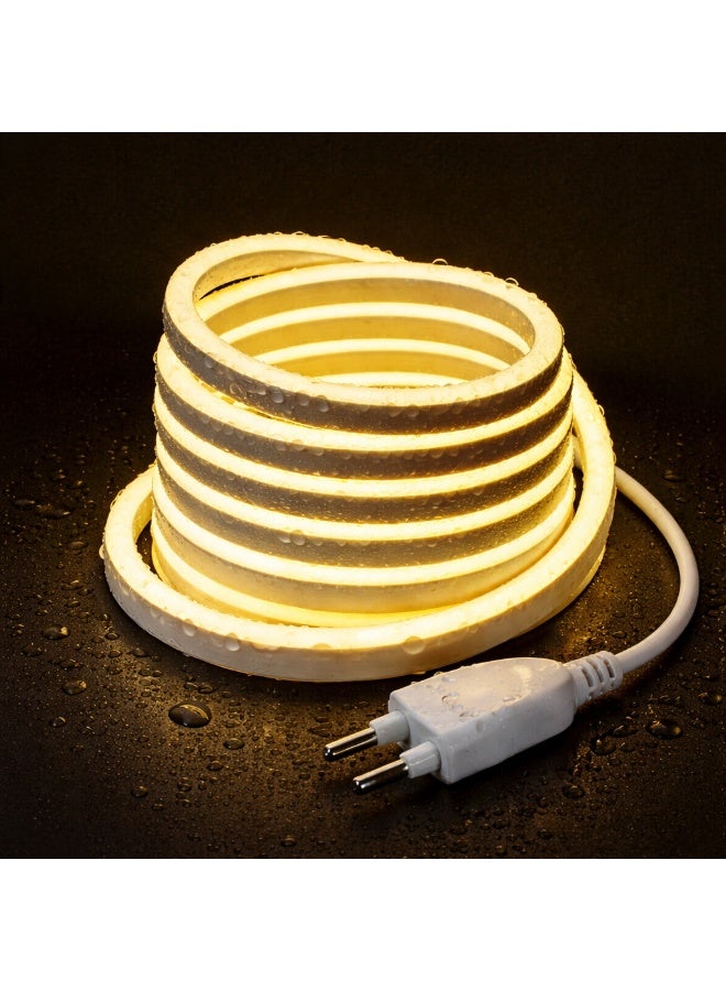LED Neon Rope Light 50 متر إضاءة بيضاء دافئة، شريط نيون مرن قابل للقص AC 220-240V، مقاوم للماء للاستخدام الخارجي مع قابس طاقة 220 فولت - Image 1